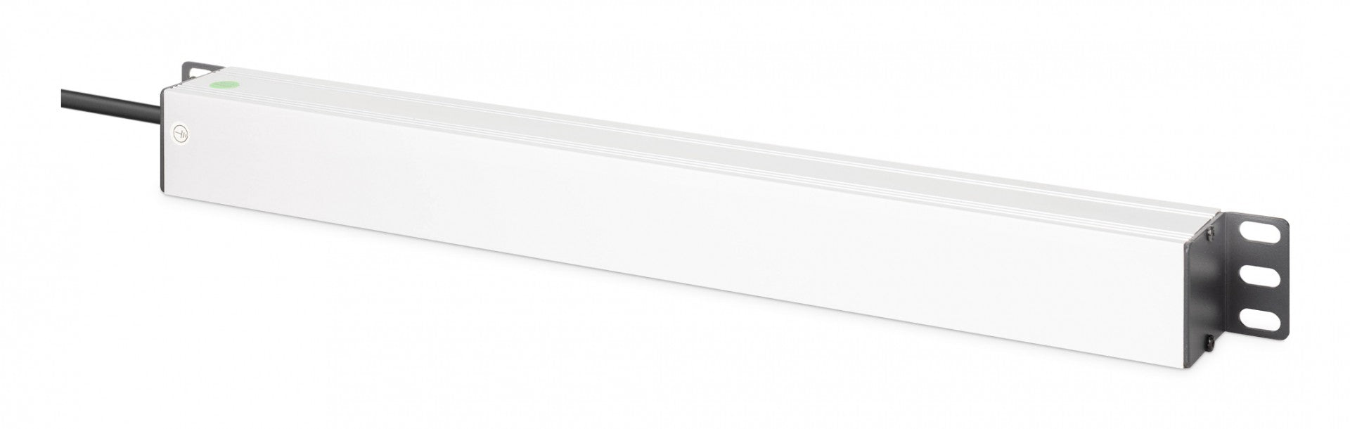 "Barre d'alimentation PDU Rack 19"" avec protection contre les surtensions + filtre EMI/RFI, 7 prises Schuko CEE 7/3 (45°), câble de 2m, fiche Unischuko CEE 7/7, "