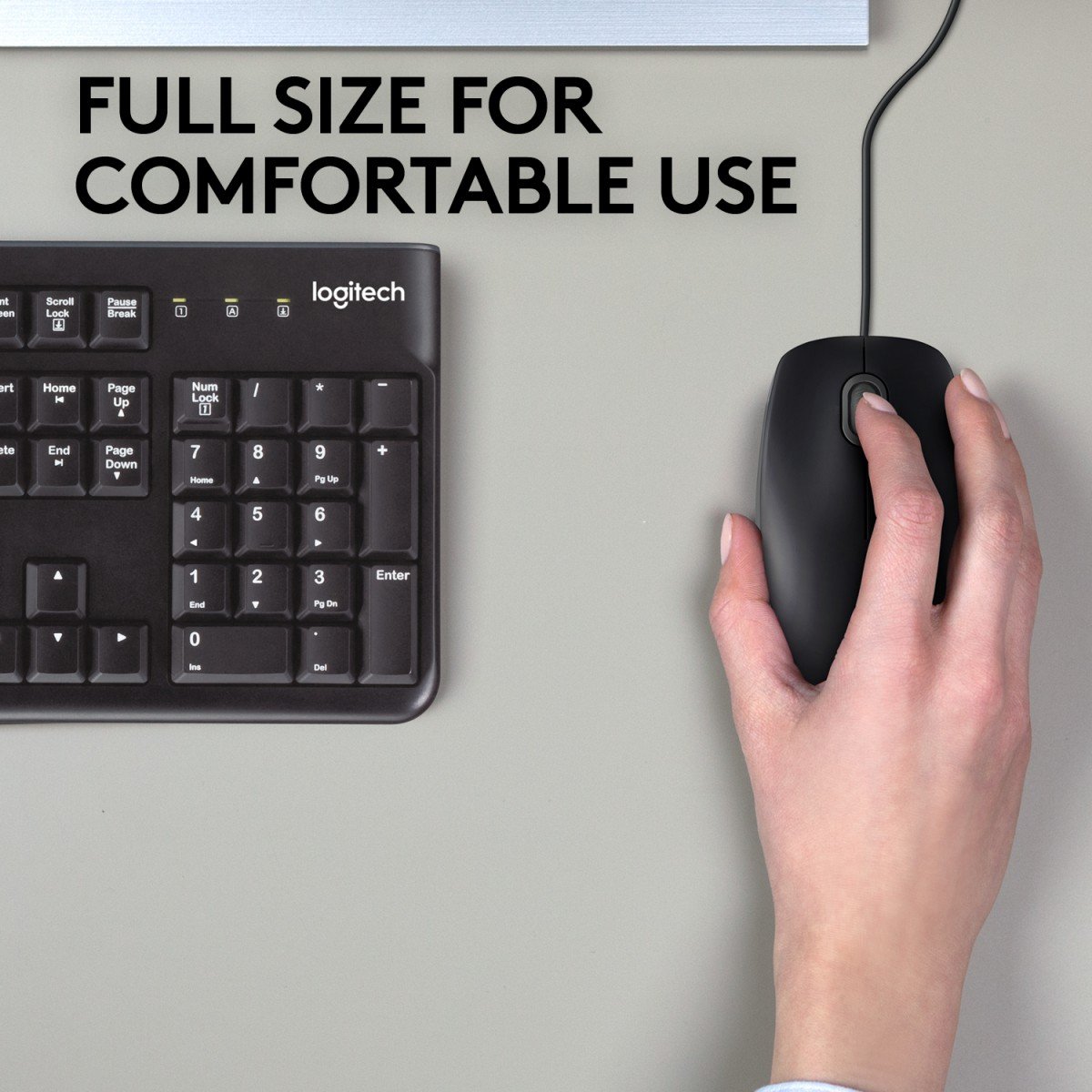 LOGITECH B110 Silent Mouse right and left-handed optical 3 buttons wired USB