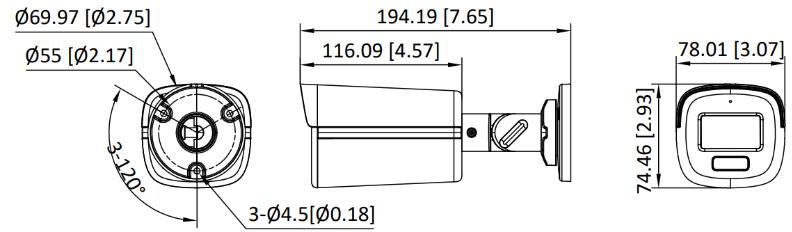 Hikvision DS-2CE12DF3T-LFS(2.8mm) 2 MP caméra Bullet ColorVu a double éclairage fixe