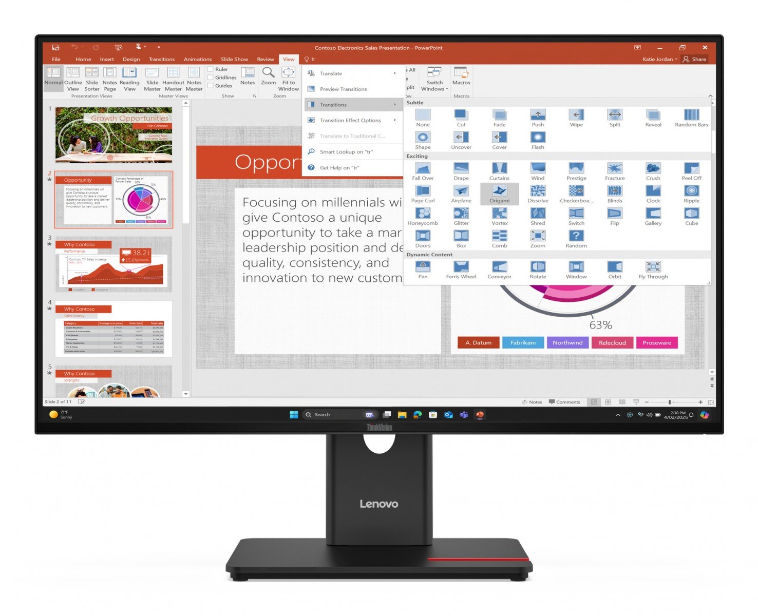 "Lenovo ThinkVision T27-40 écran plat de PC 68,6 cm (27"") 1920 x 1080 pixels Full HD LED Noir"