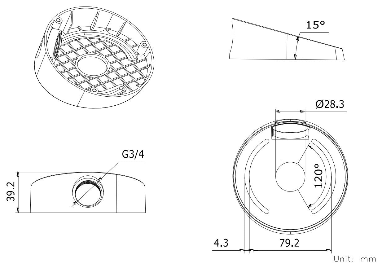 Hikvision DS-1259ZJ(Black) In-ceiling mount