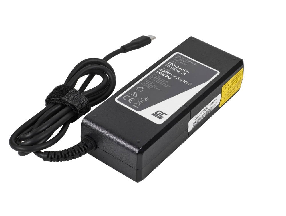 Green Cell AD139P Adaptateur PRO USB-C 90W pour ordinateurs portables, tablettes, téléphones