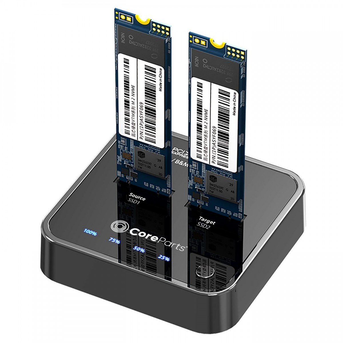 CoreParts MS-CLONER-NVME station d'accueil pour disques de stockage USB 3.2 Gen 2 (3.1 Gen 2) Type-C Noir