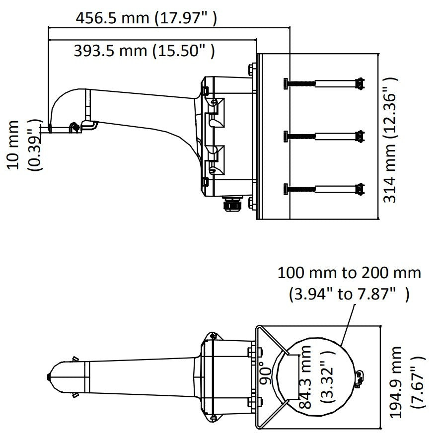 Hikvision DS-1604ZJ-BOX-POLE Support de montage sur poteau