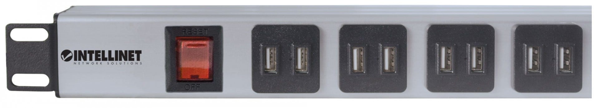 Intellinet 164580 unité de distribution d'énergie 1U Bleu, Gris
