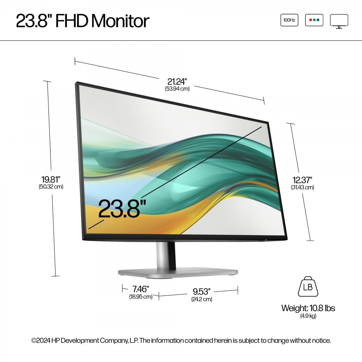 HP Écran Series 5 Pro - 524pf FHD 23.8p 1920 x 1080 HDMI DP  3/3/0