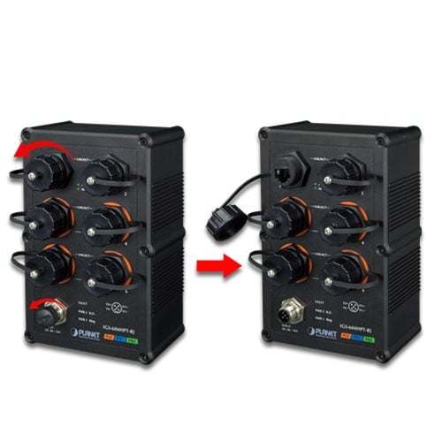 PLANET IGS-604HPT-RJ commutateur réseau Géré L2+ Gigabit Ethernet (10/100/1000) Connexion Ethernet, supportant l'alimentation via ce port (PoE) Noir