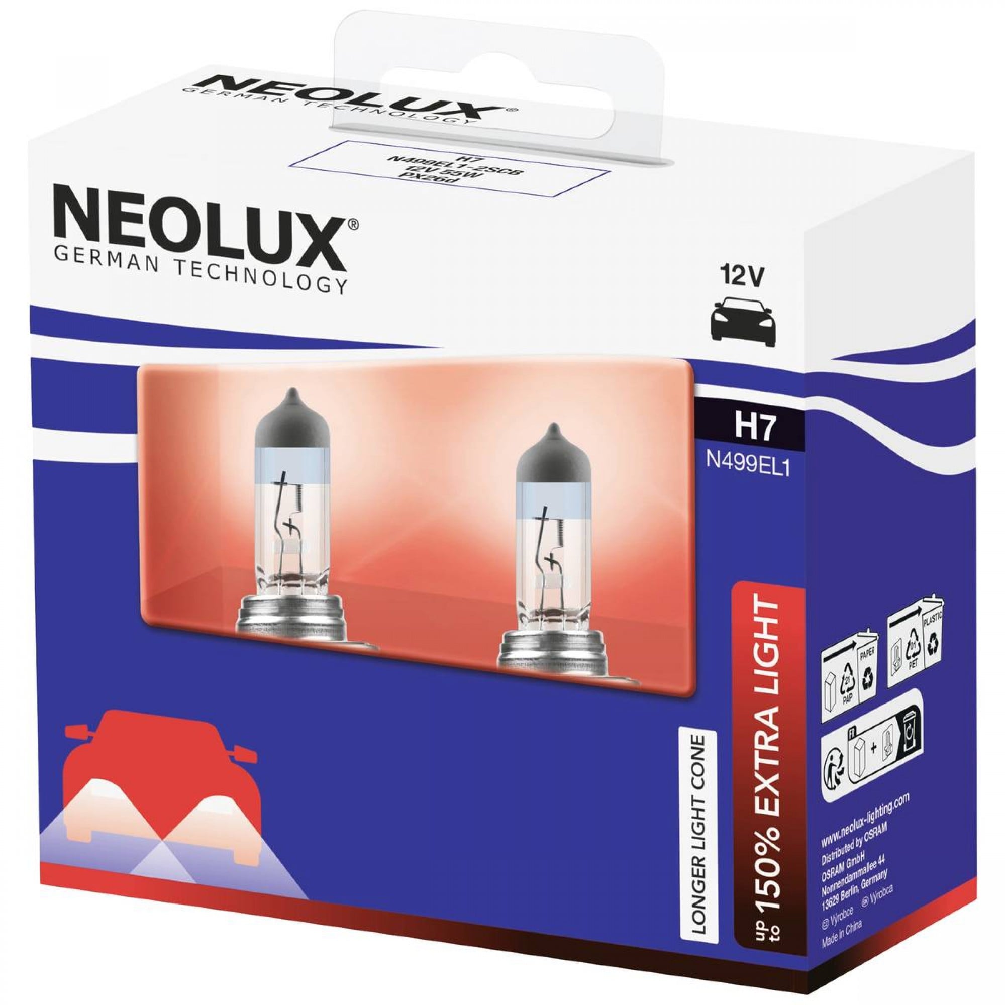NEOLUX H7 Extra Light 12 V 55 W, 2 pcs.