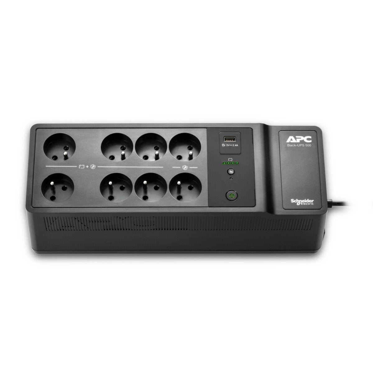 APC Back-UPS 500VA 8 schuko outlets 230V 1 USB charging port