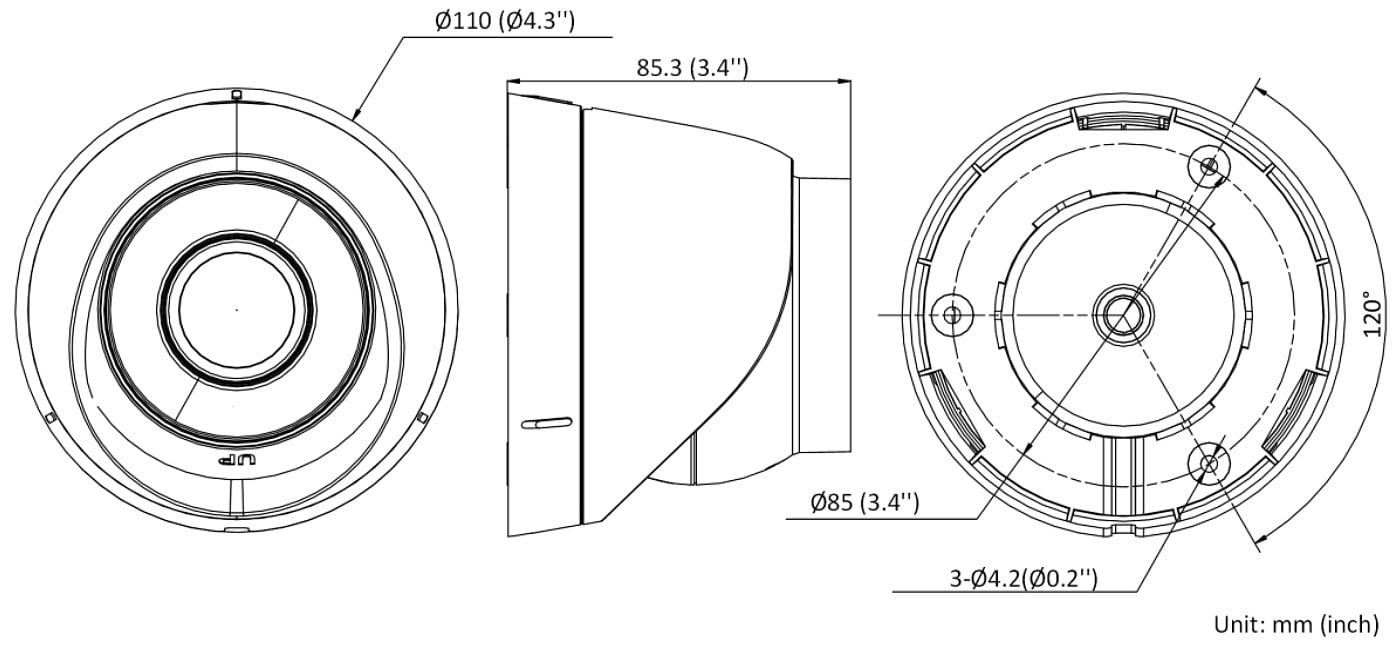 Hikvision DS-2CD1323G2-I 2.8mm PL 2 MP MD 2.0 Caméra réseau Turret Fixe