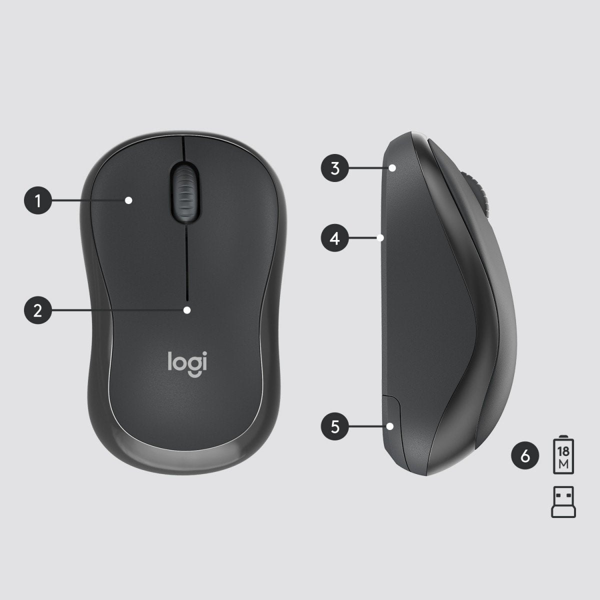 Logitech MK295 Silent clavier Souris incluse Bureau RF sans fil QWERTY US International Graphite
