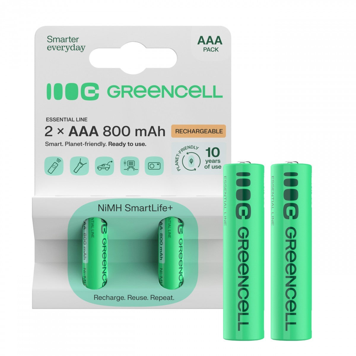 Green Cell GR08 pile domestique Batterie rechargeable AAA Hybrides nickel-métal (NiMH)
