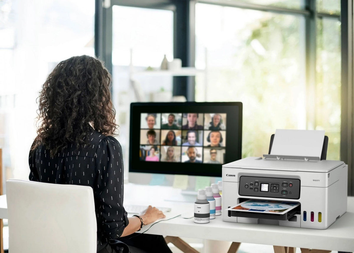 CANON MAXIFY GX3050 MFP colour ink-jet refillable A4 18 ipm print 350 sheets USB 2.0 Wi-Fi