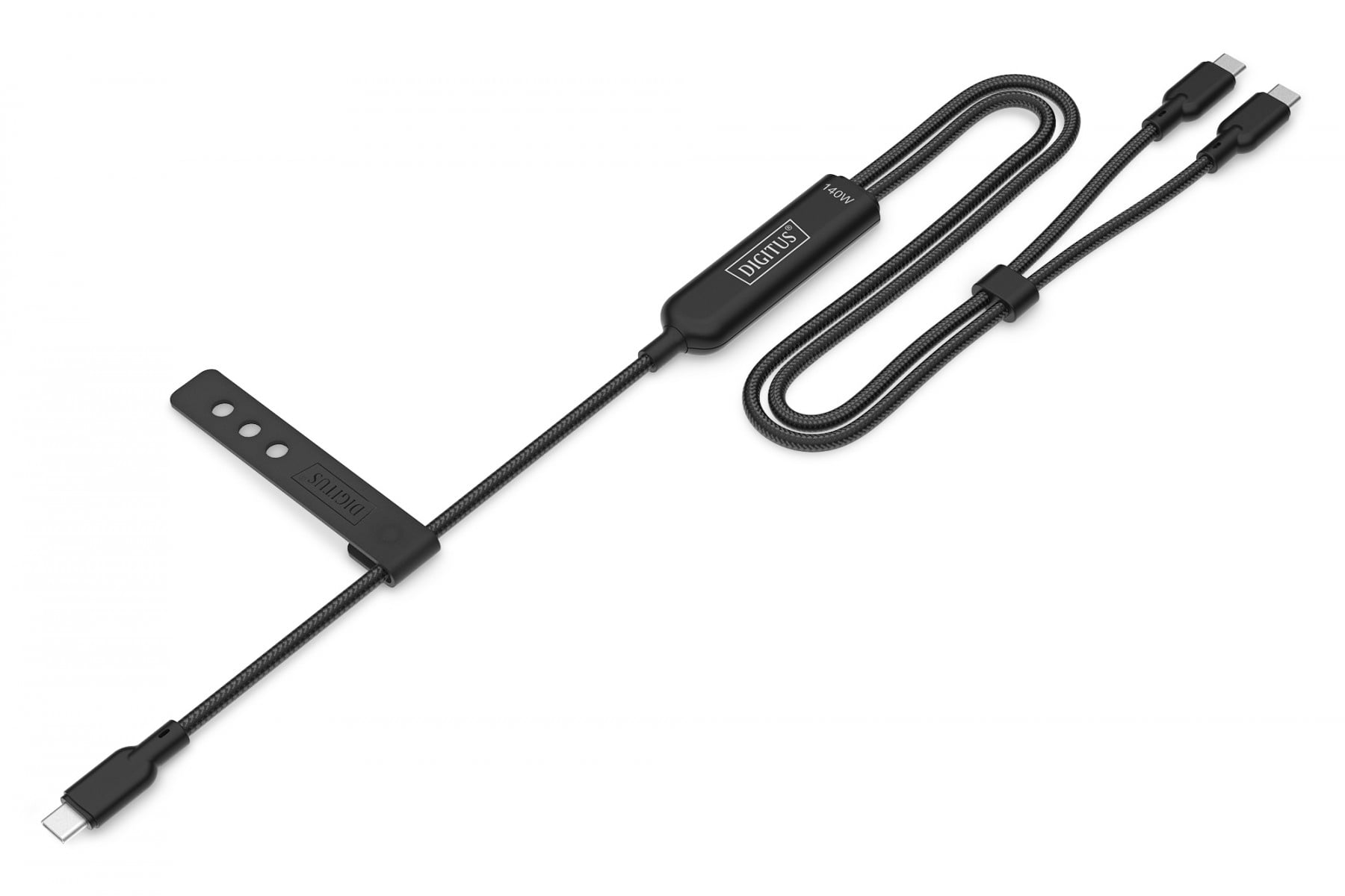 Digitus AK-300170-018-S Câble de chargement USB-C 2-en-1, 140 W, 1,8 m