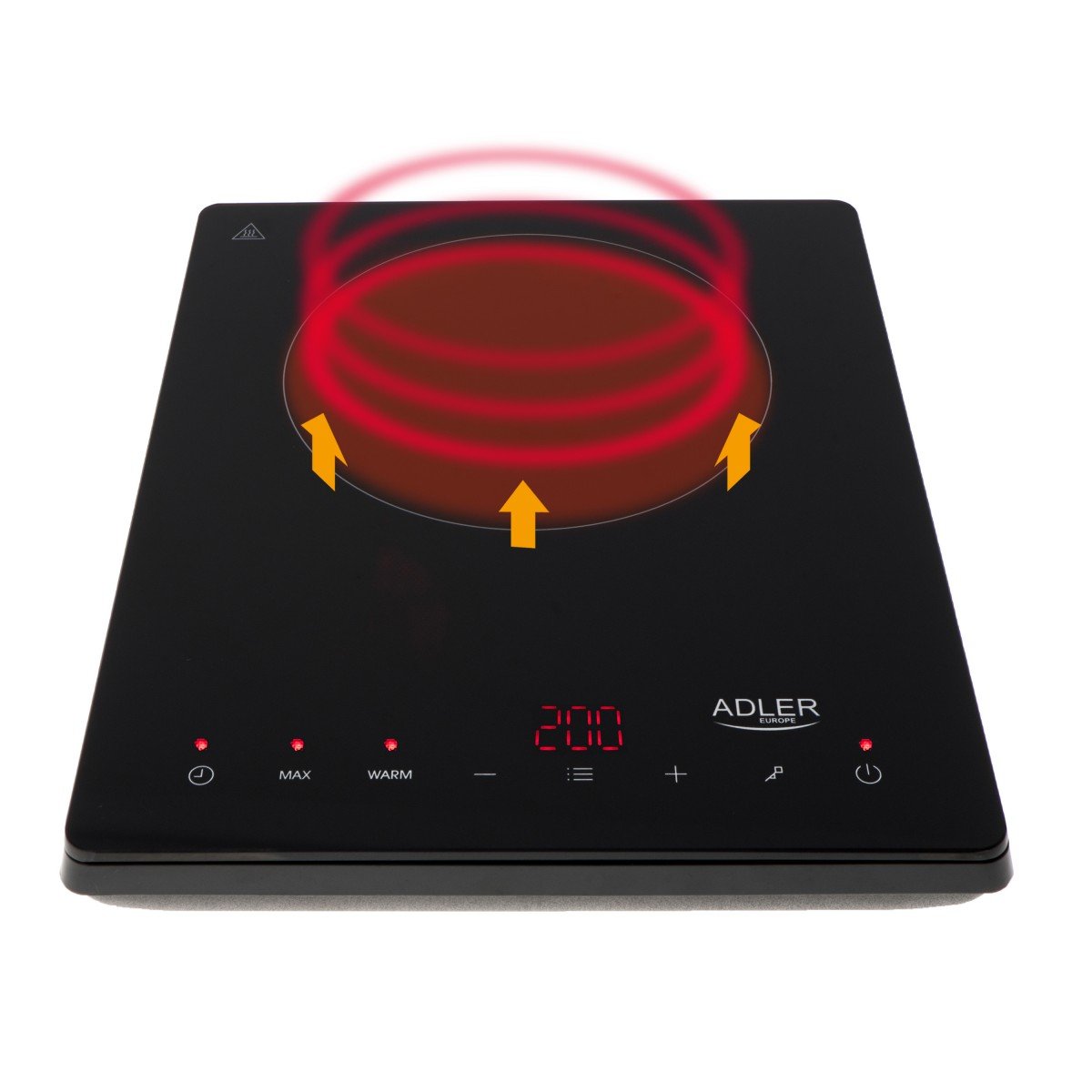 Adler AD 6513 plaque Noir Comptoir 29 cm Plaque avec zone a induction 1 zone(s)