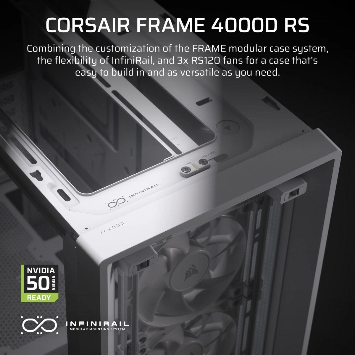 Corsair FRAME 4000D RS Midi Tower Blanc