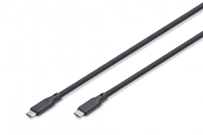 Câble de connexion en silicone USB-C vers USB-C, USB 4 Gen2 20G 8K60Hz 240W, 2 m, noir