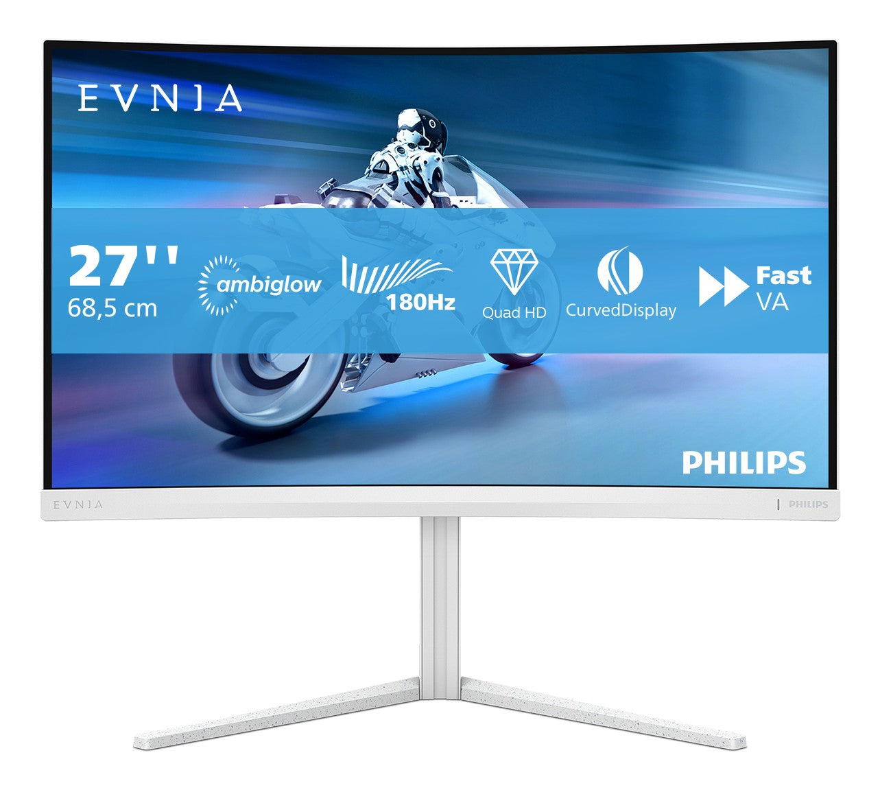 PHILIPS 27M2C5501/00 27p Curved Gaming Monitor 2560x1440 180Hz 1ms 2xHDMI DP white