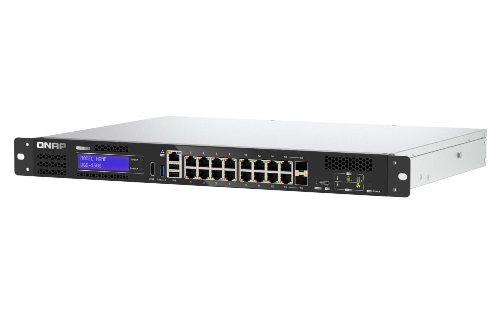 QNAP QGD-1600: 16 1GbE ports with 2 RJ45
