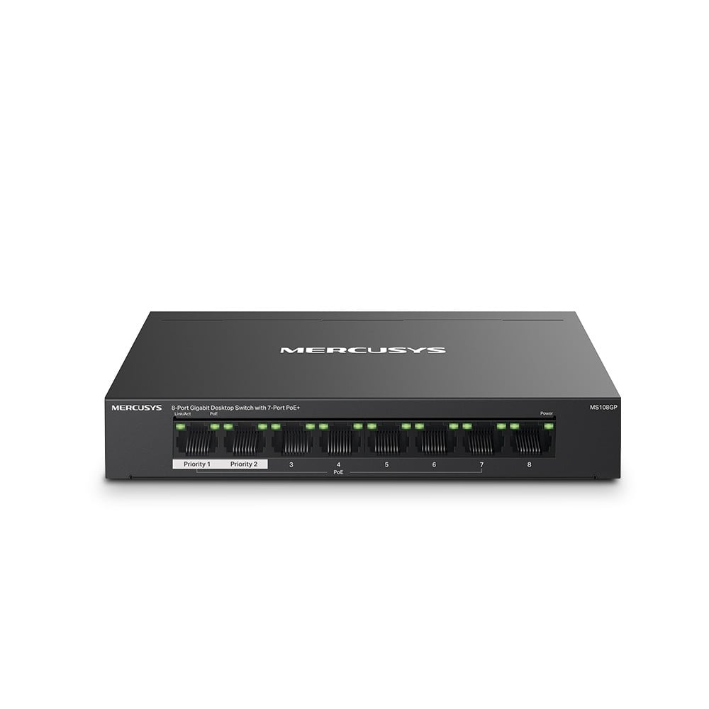 TP-LINK 8-Port Gigabit Desktop Switch with 7-Port PoE+ PORT 7x Gigabit PoE+ Ports 1x Gigabit Non-PoE Ports