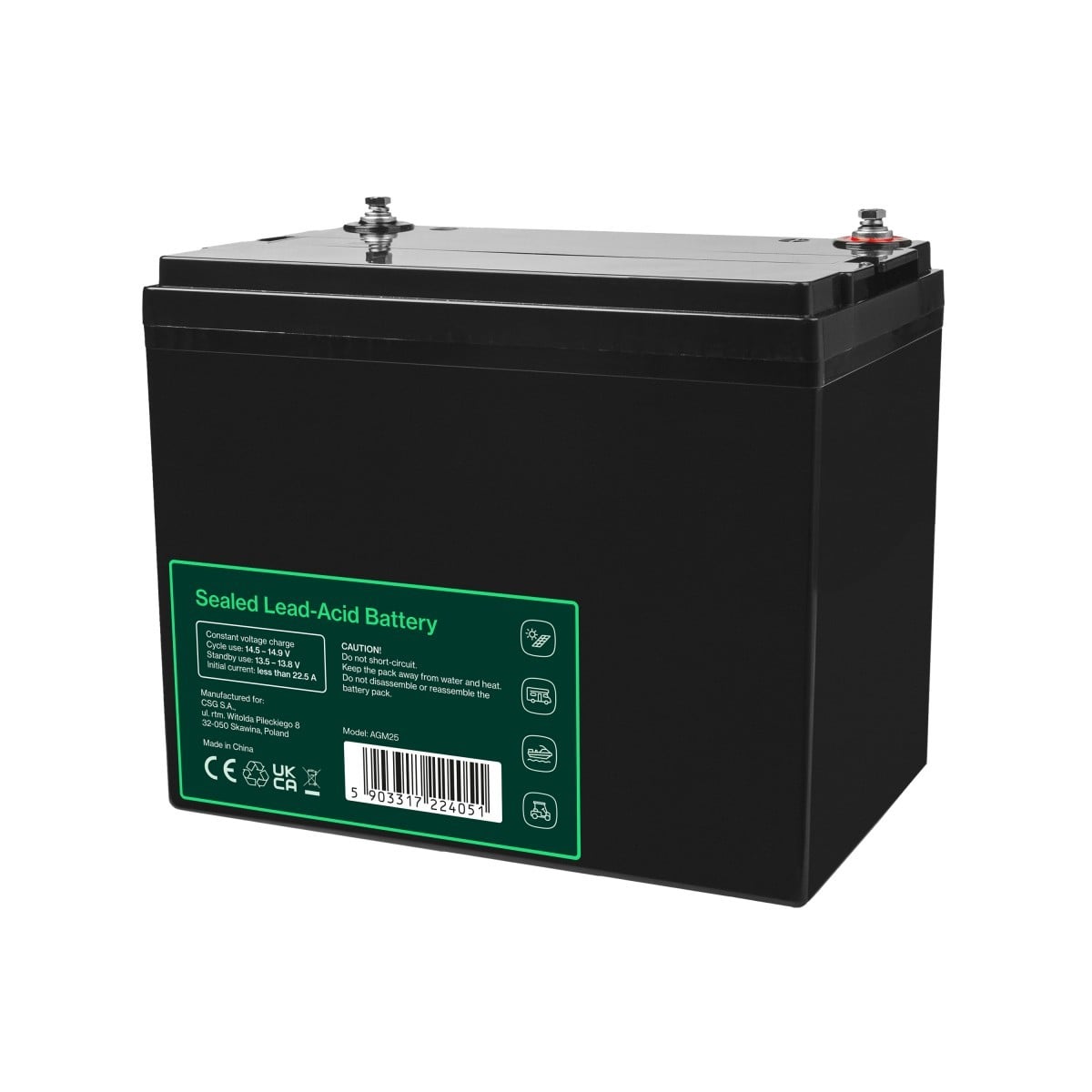 Green Cell AGM25 Batterie de l'onduleur Sealed Lead Acid (VRLA) 12 V 75 Ah
