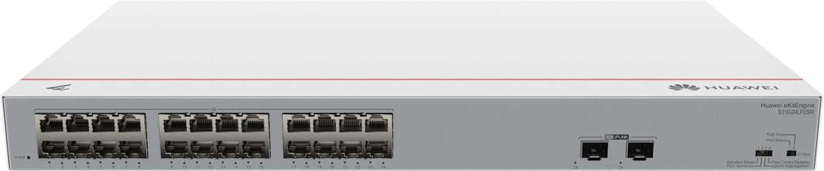 Huawei Switch S110-24LP2SR (24*GE ports(124W PoE+), 2*GE SFP ports, AC power)