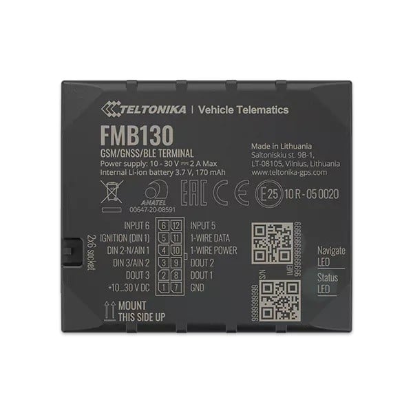Teltonika FMB130 tracker GPS Voiture 0,128 GB Noir