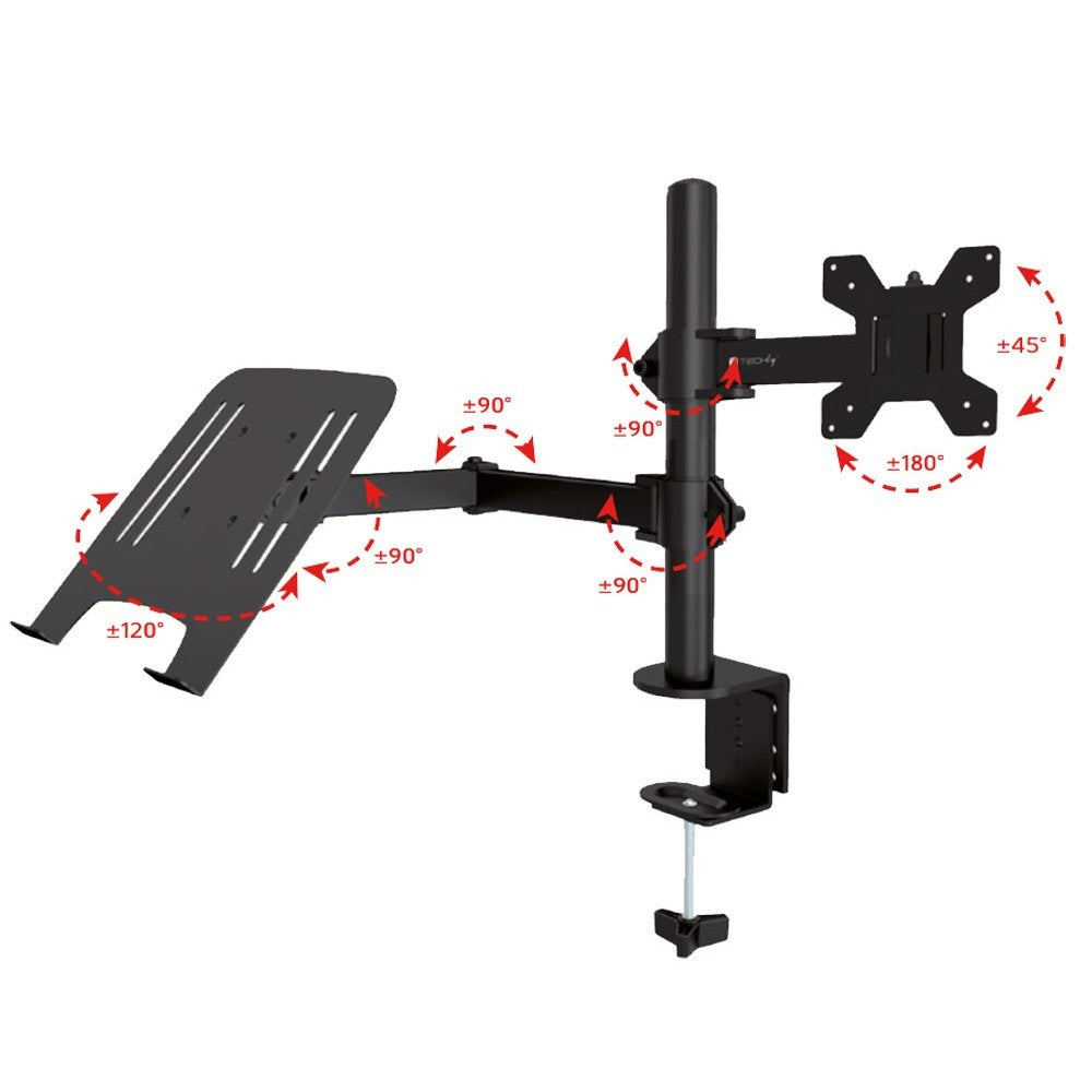 "Support de bureau rotatif Techly ICA-LCD 174NB pour moniteur de 13 a 32"" et ordinateur portable de 17"""