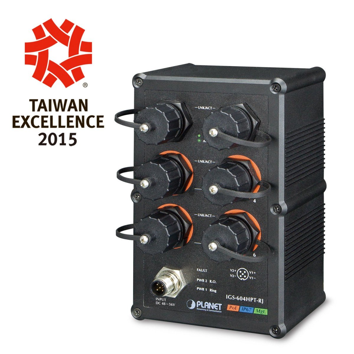 PLANET IGS-604HPT-RJ commutateur réseau Géré L2+ Gigabit Ethernet (10/100/1000) Connexion Ethernet, supportant l'alimentation via ce port (PoE) Noir