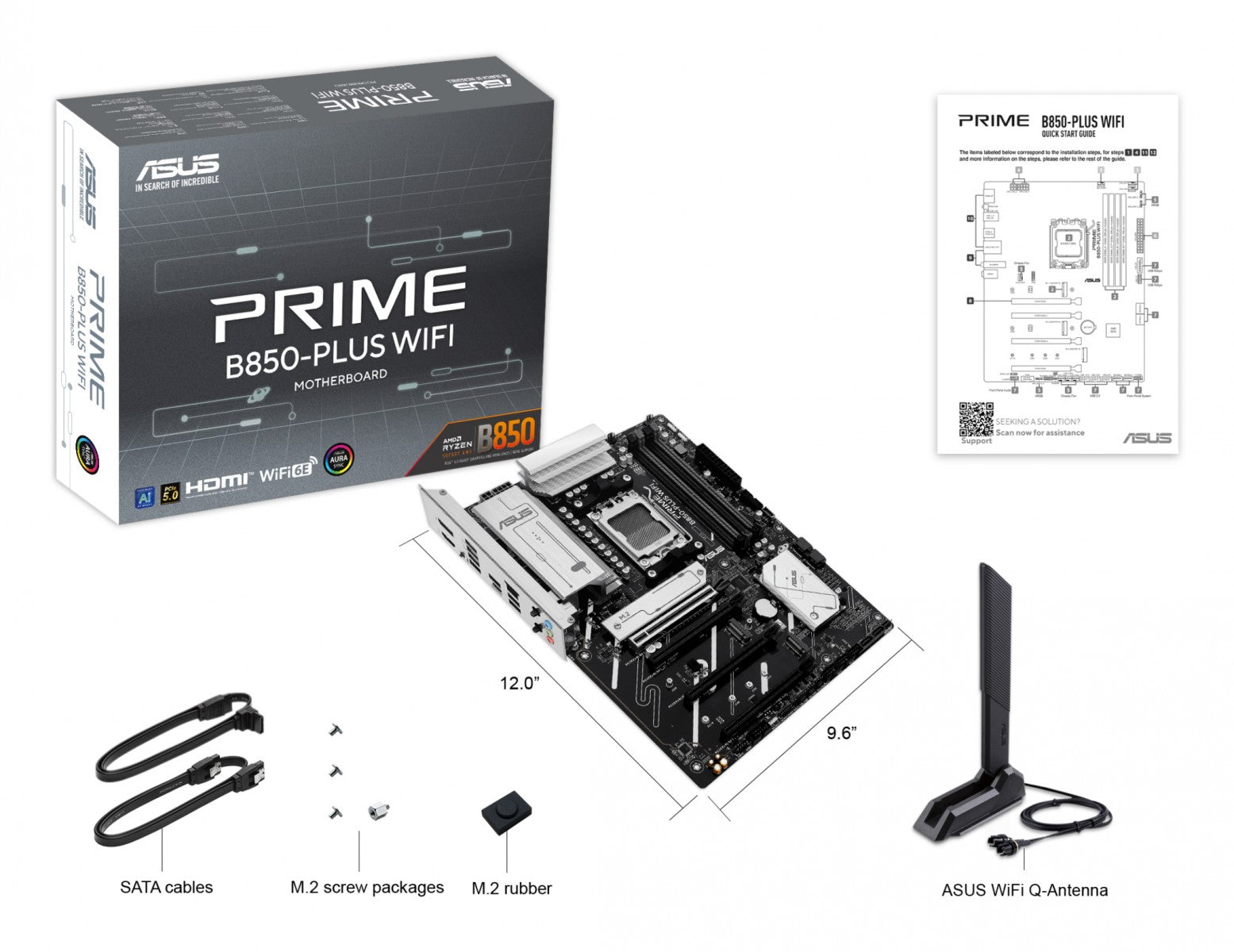 ASUS PRIME B850-PLUS WIFI AMD B850 DDR5 ATX motherboard 1xHDMI 1xDP 3xM.2 4xSATA