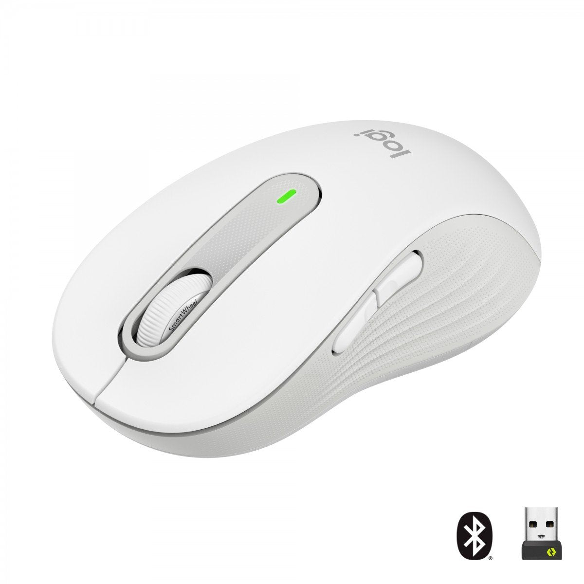 LOGITECH Signature M650 L Mouse large size optical 5 buttons wireless Bluetooth 2.4 GHz Bolt USB receiver off-white