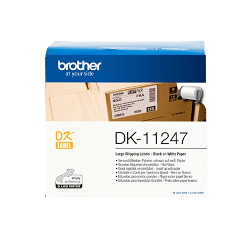 BROTHER Ruban DK label - Rouleau etiquettes adhesives 103,6 mm x 164,3 mm 180 unites/rouleau