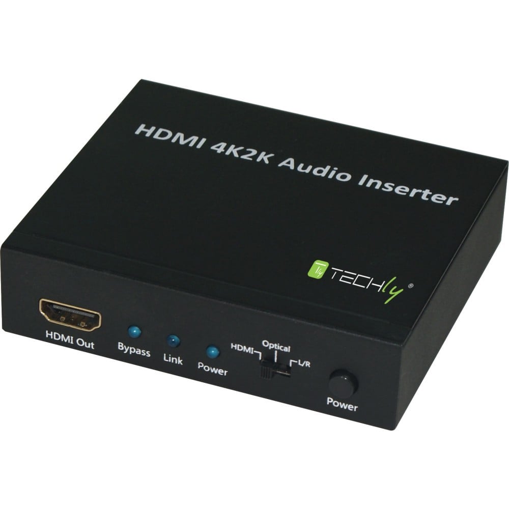 Techly IDATA HDMI-AI4K Inséreur audio SPDIF 5.1CH, analogique 3.5mm 2CH vers HDMI 4K30Hz