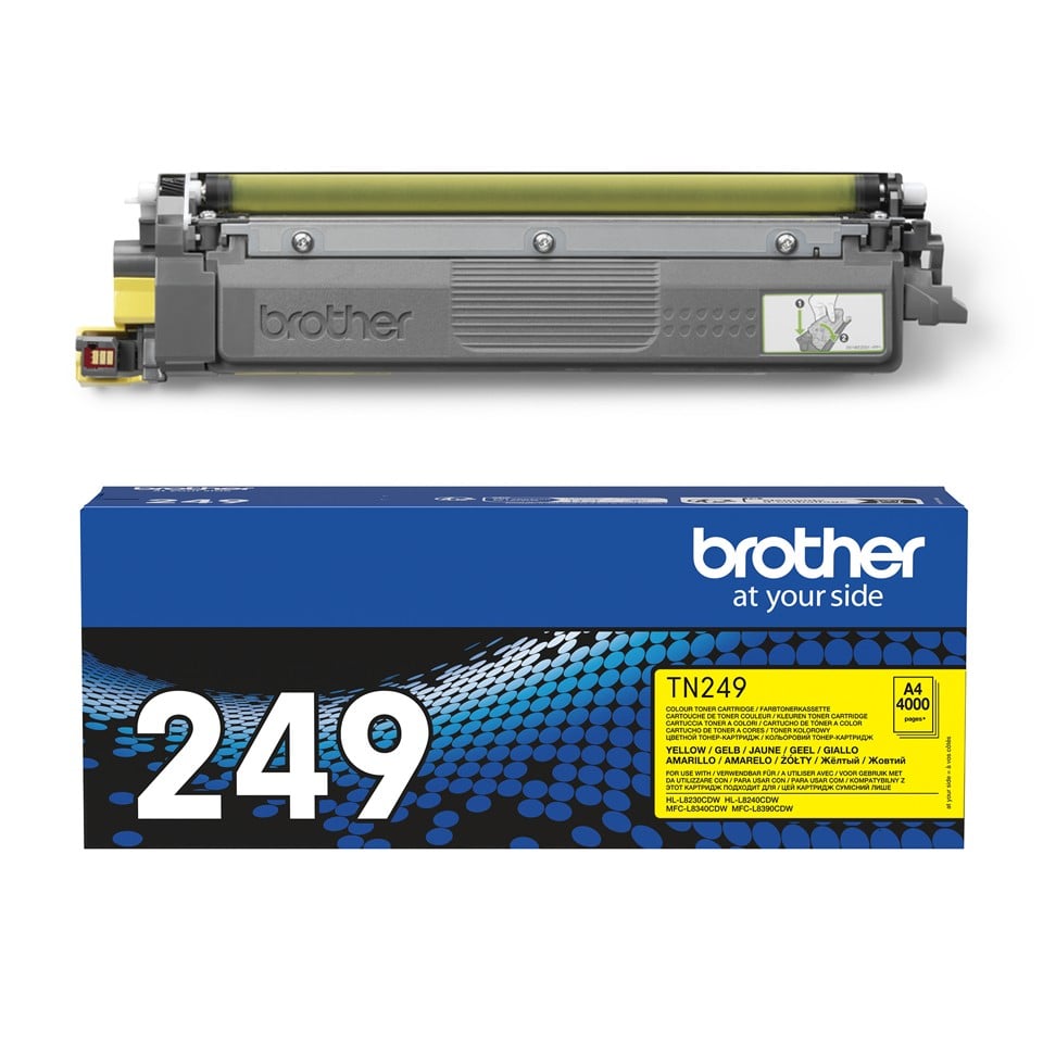 BROTHER TN-249Y Yellow Toner Cartridge Prints 4.000 pages