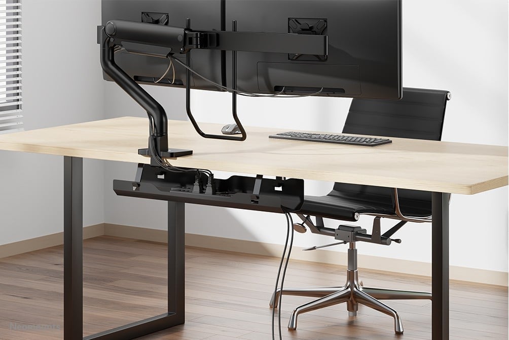 NEOMOUNTS Cable Management Tray max 5kg. screw mounted universal black