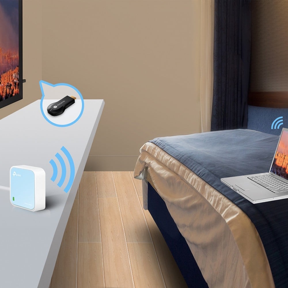 TP-LINK 300Mbps Wireless N Mini Pocket AP Router QCOM 2T2 2.4GHz 802.11n/g/b 1 Ethernet Port 1 Micro USB port Internal Antenna