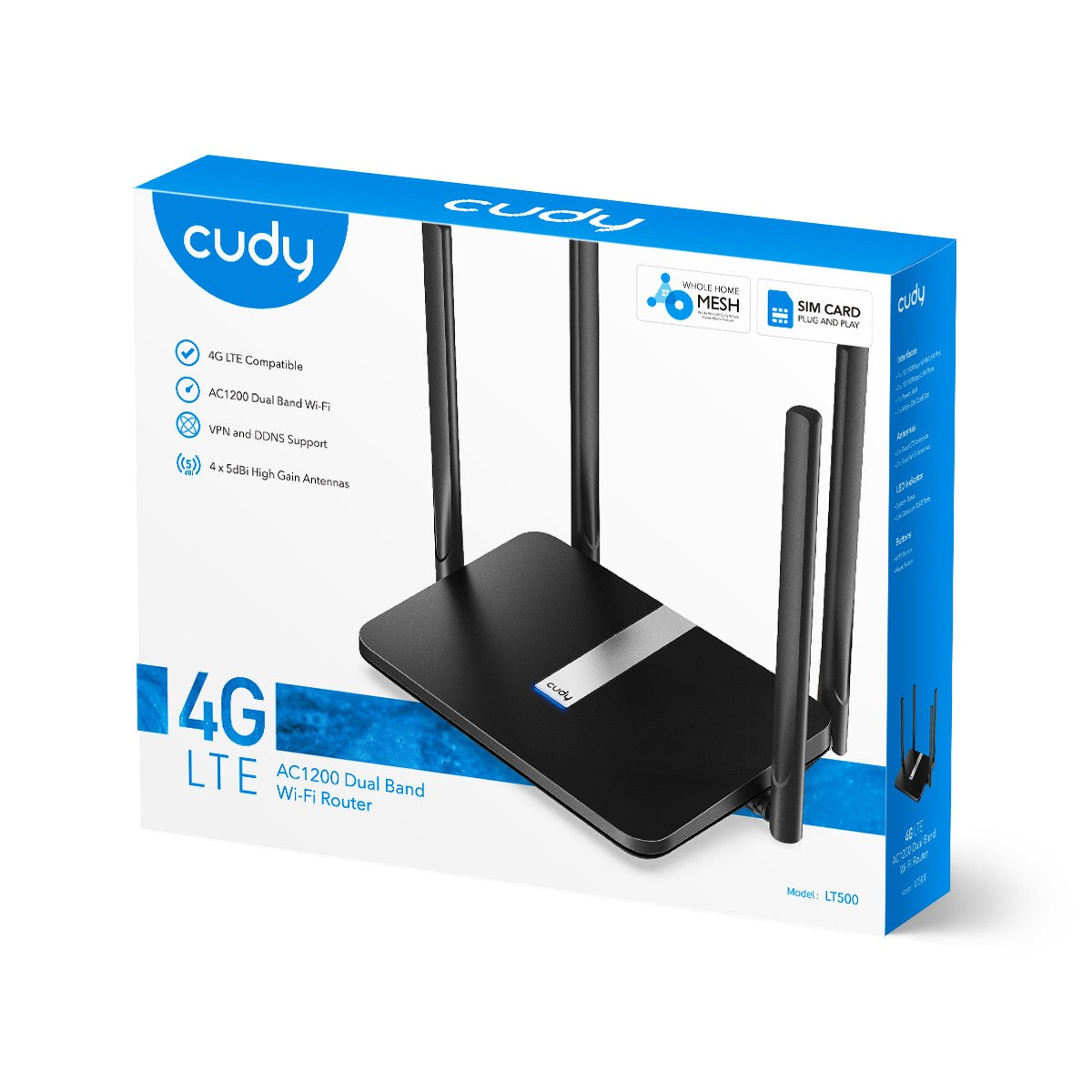 Cudy LT500 AC1200 Wi-Fi Mesh 4G LTE Cat4 Router