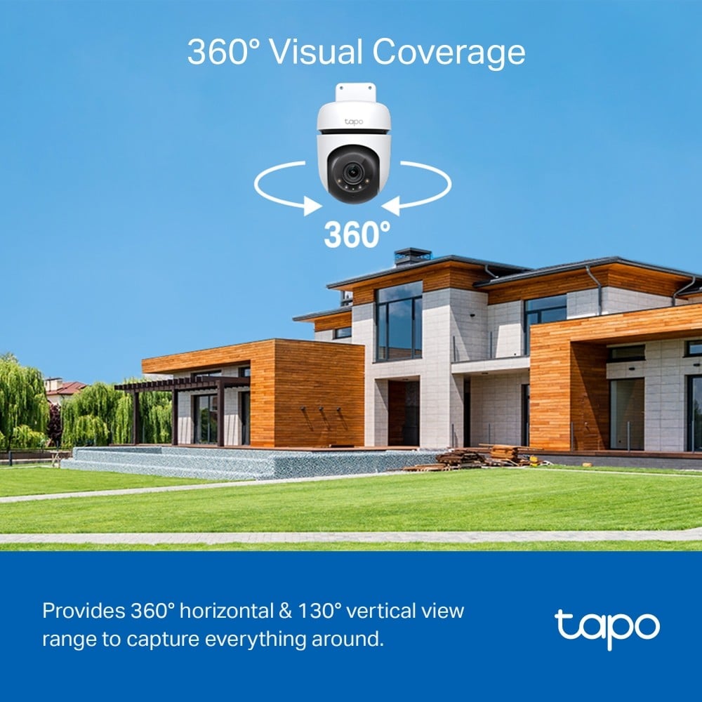 TP-LINK Outdoor Pan/Tilt Security WiFi Camera 2K Resolution-With The Resolution of 2304x1296px