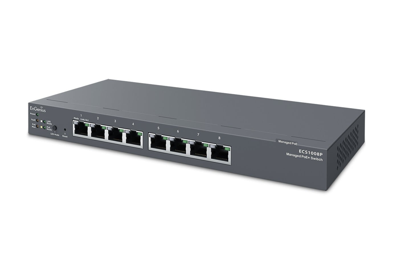 EnGenius ECS1008P Commutateur géré, 8x RJ45 Gigabit PoE 55 W, EnGenius Cloud