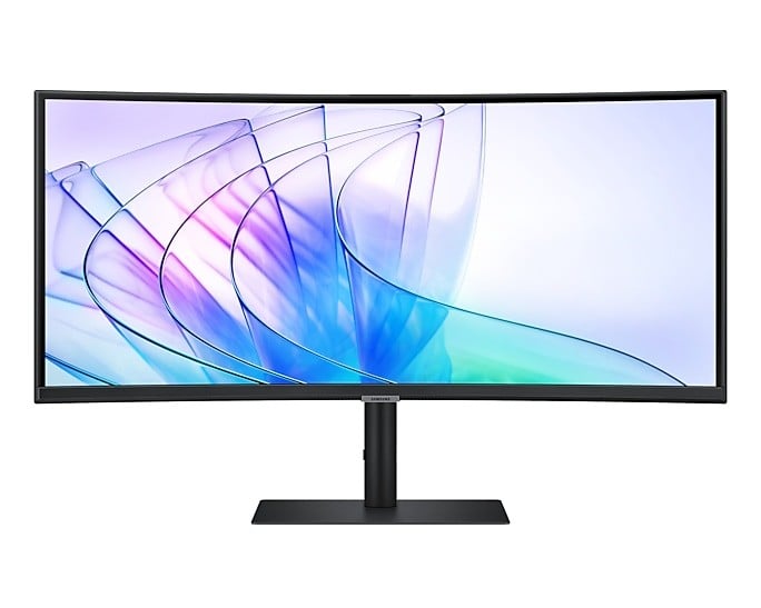 SAMSUNG ViewFinity S6 S34C652VAU Ecran incurvé 34p avec WEBCAM UWQHD 3440 x 1440 @100Hz VA 350cd/m² HDR10 5ms HDMI DP USB-C 90W HP