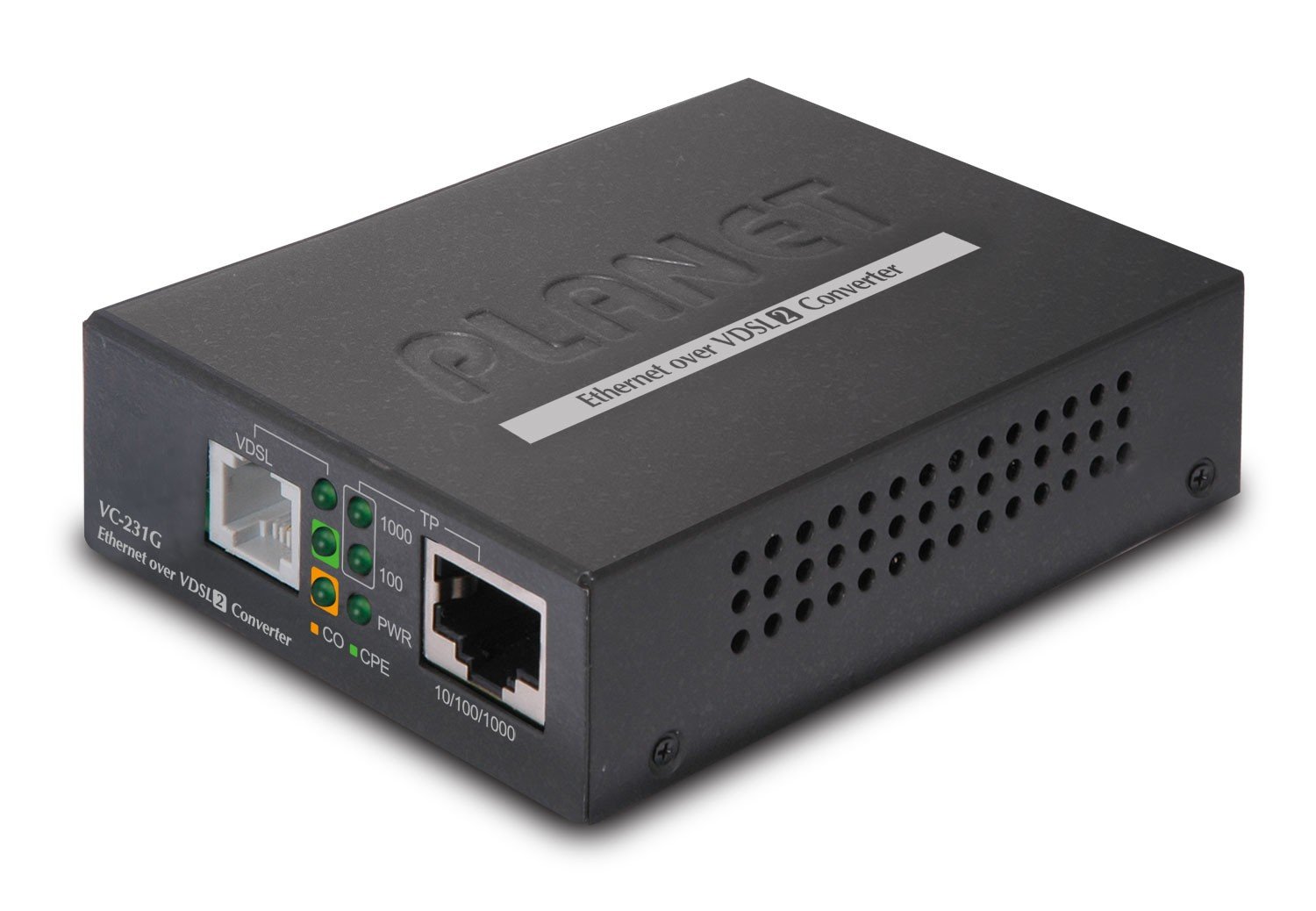 PLANET VC-231G convertisseur de support réseau 1000 Mbit/s Noir