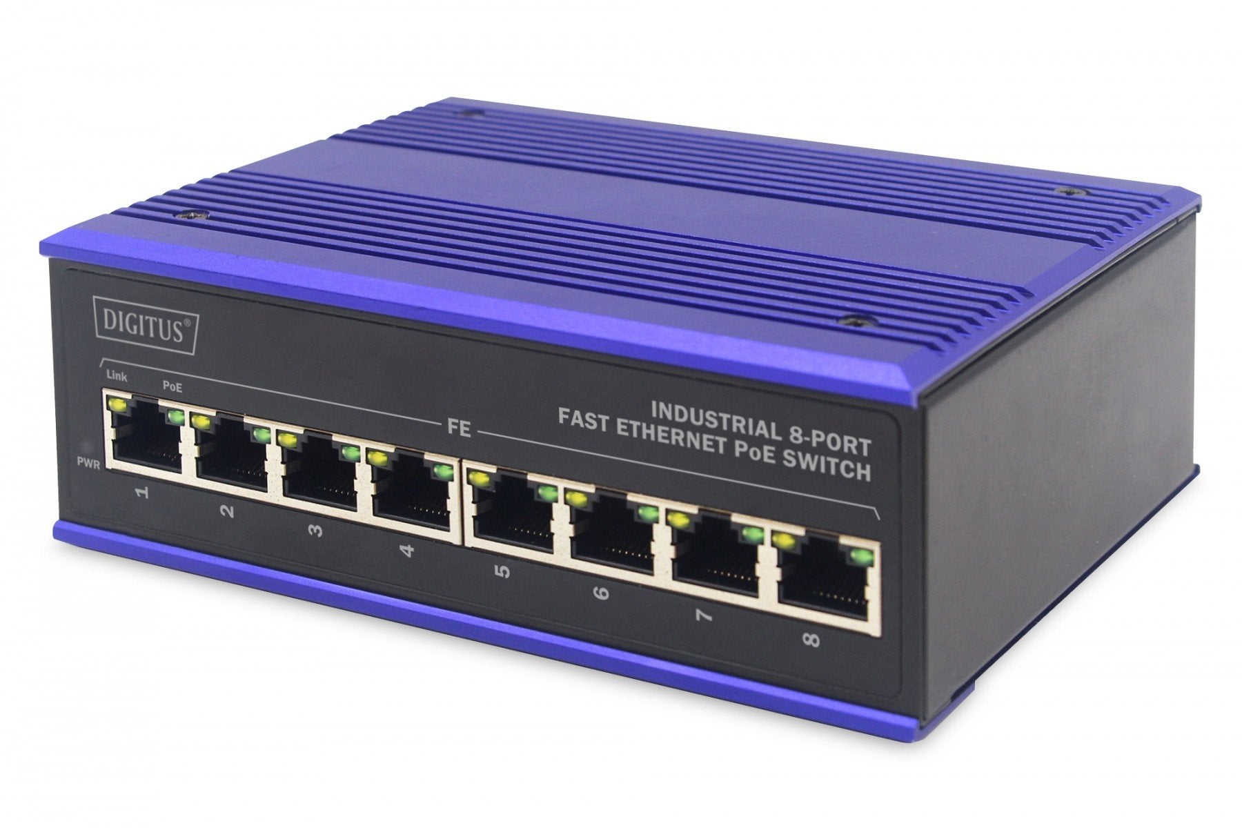 Digitus DN-650108 commutateur réseau Non-géré L2 Fast Ethernet (10/100) Noir, Bleu