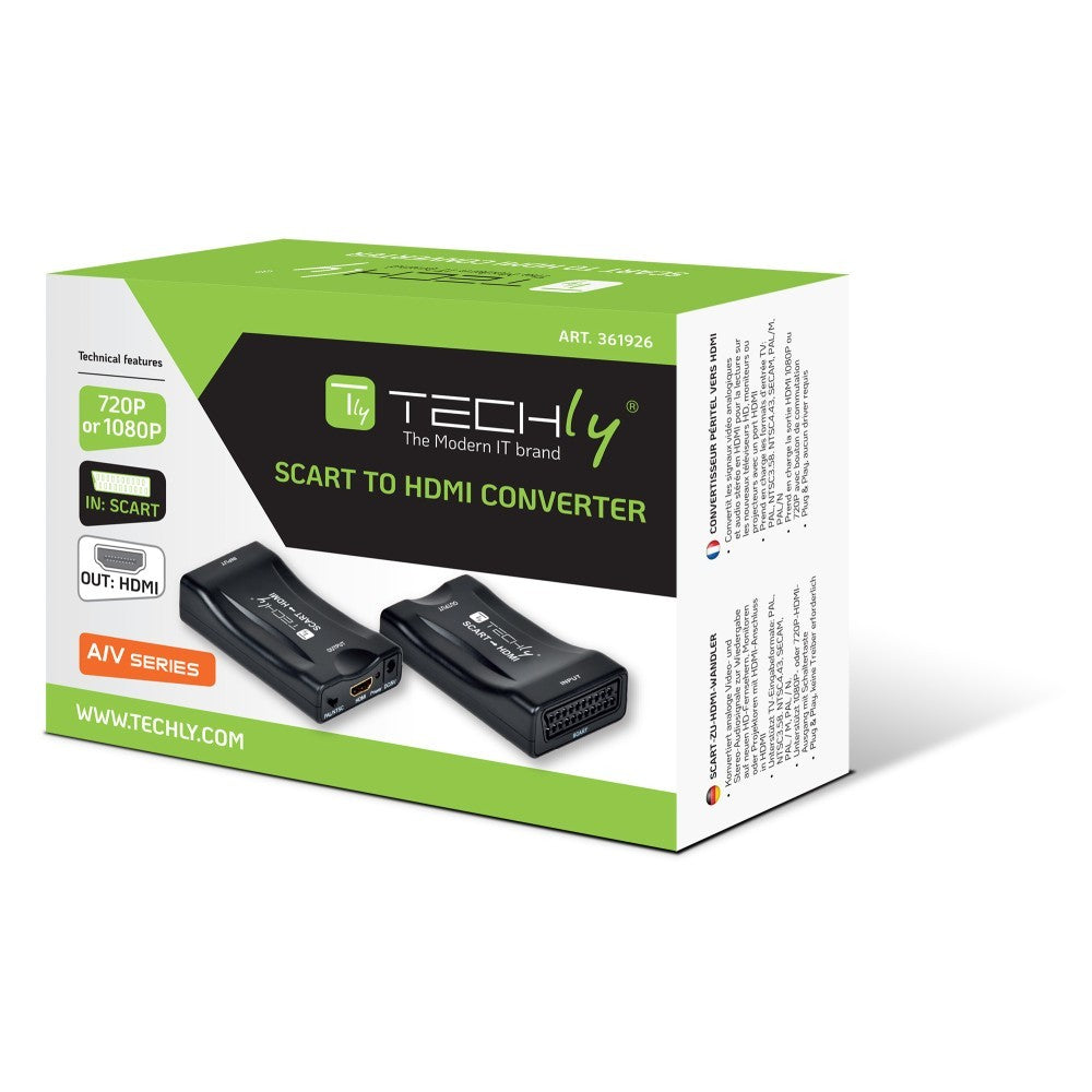 Techly IDATA SCART-HDMI3 Convertisseur AV Euro SCART vers HDMI 720p/1080p