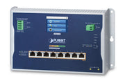 PLANET IP30, IPv6/IPv4, L2+ 8-Port Géré L2/L2+ Connexion Ethernet, supportant l'alimentation via ce port (PoE) Noir, Gris