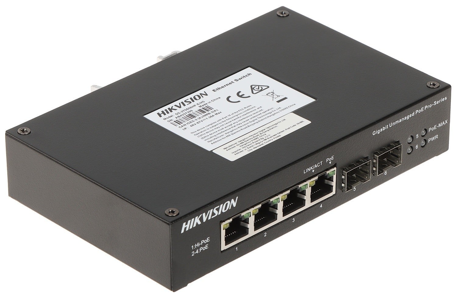 Hikvision DS-3T0506HP-E/HS 4 Port Gigabit Unmanaged Harsh POE Switch