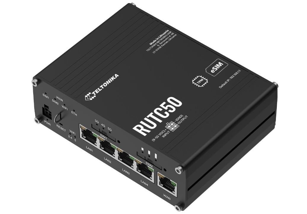 TELTONIKA NETWORKS RUTC50 V2 eSIM 5G/4G/LTE/3G WiFi 6 Router