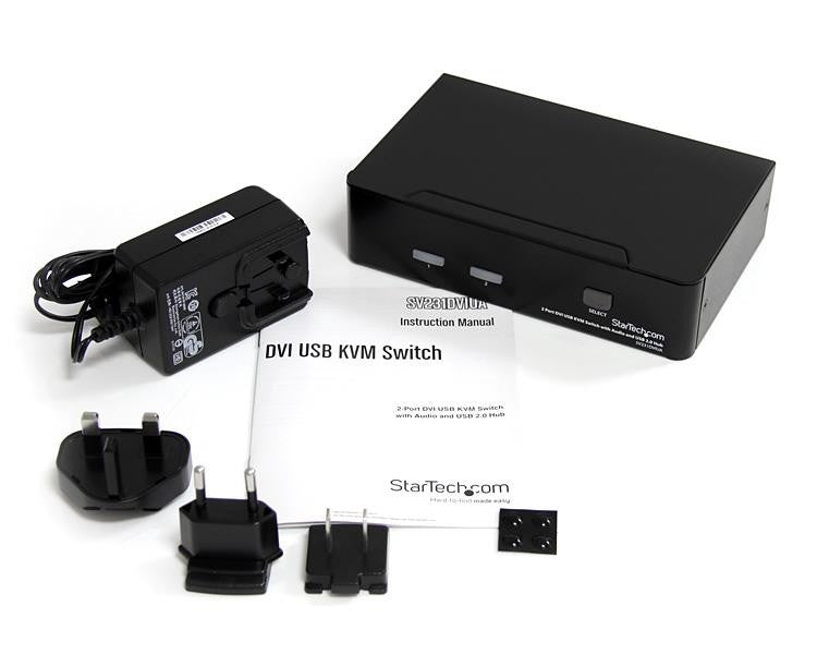 2 Port DVI USB KVM Switch with Audio
