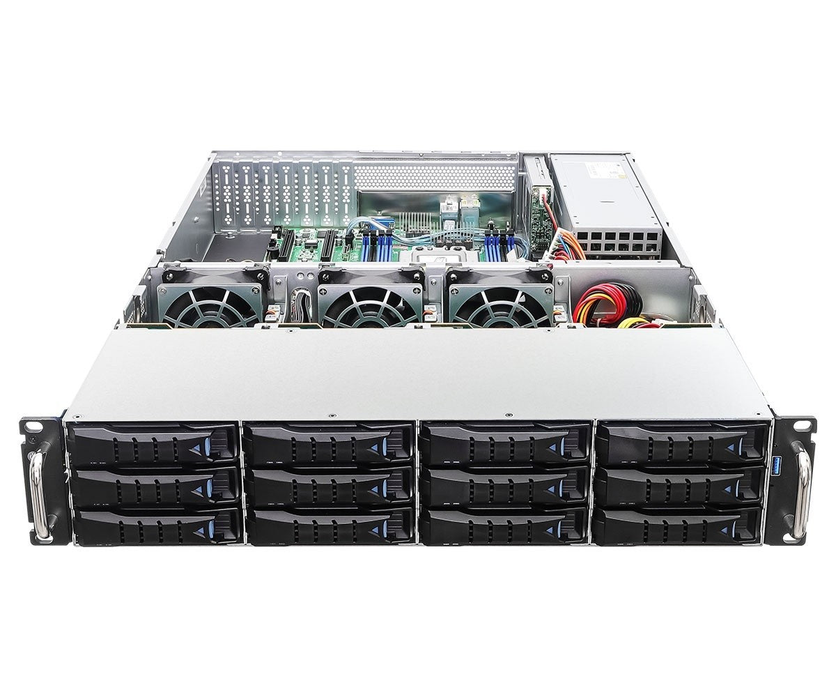 ASRock 2U12L2S-SIENA, Rack 2U, UP, AMD EPYC 8004, 12xLFF, 2XSFF, 2xGbE, Red. PSU, IPMI