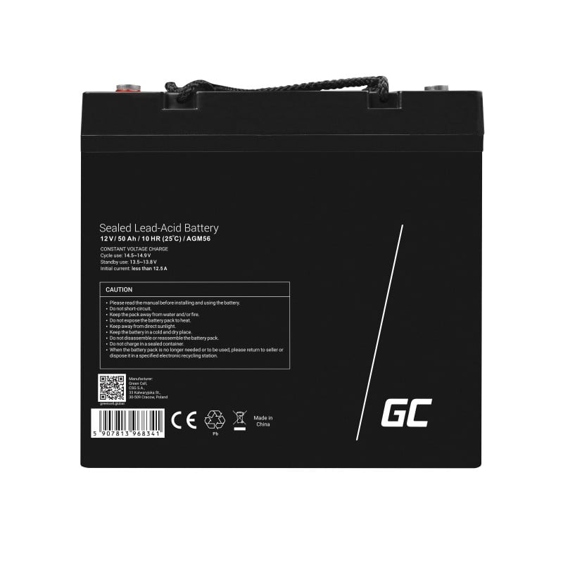 Green Cell AGM56 batterie de véhicule Mat de verre absorbé 50 Ah 12 V