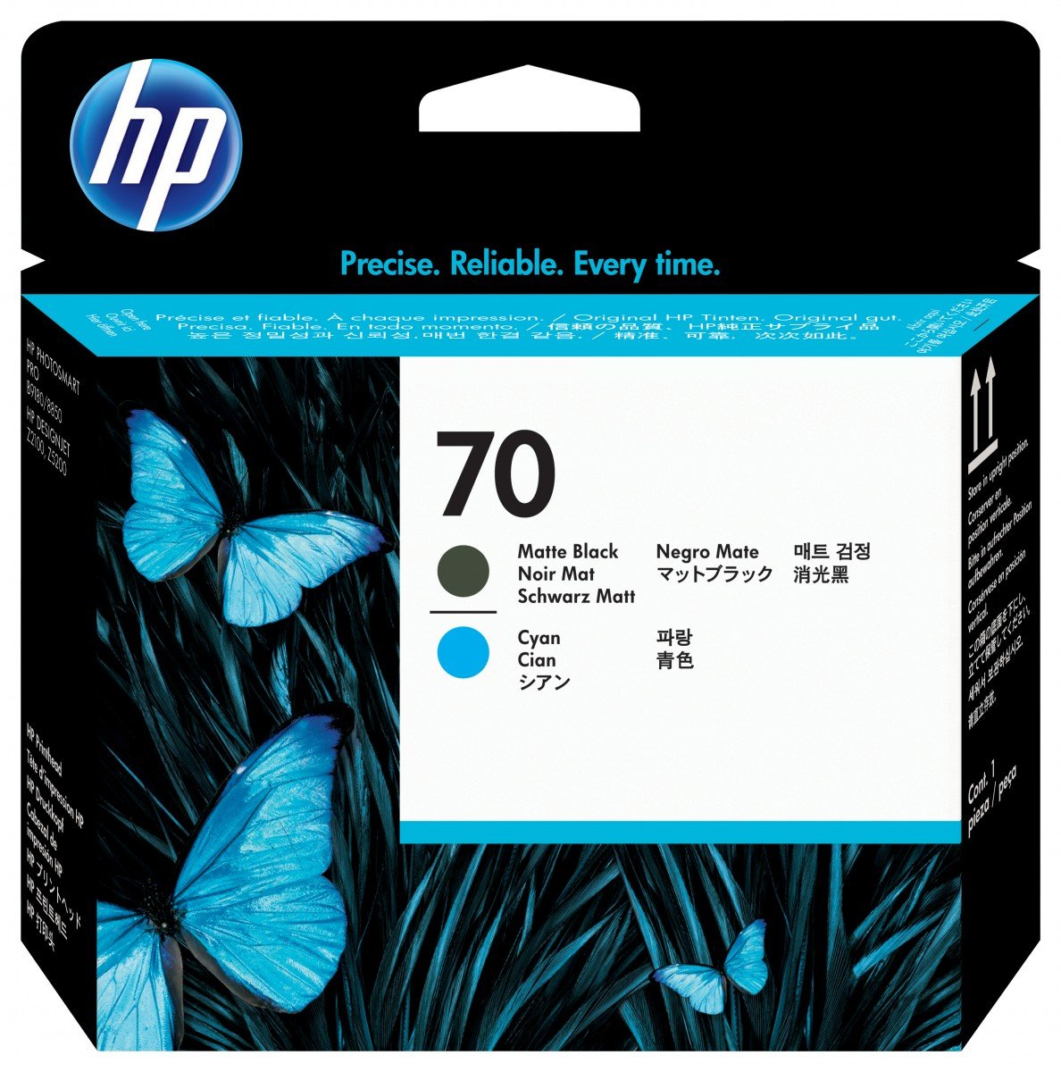 HP 70 original printhead C9404A matte black and cyan standard capacity 1-pack